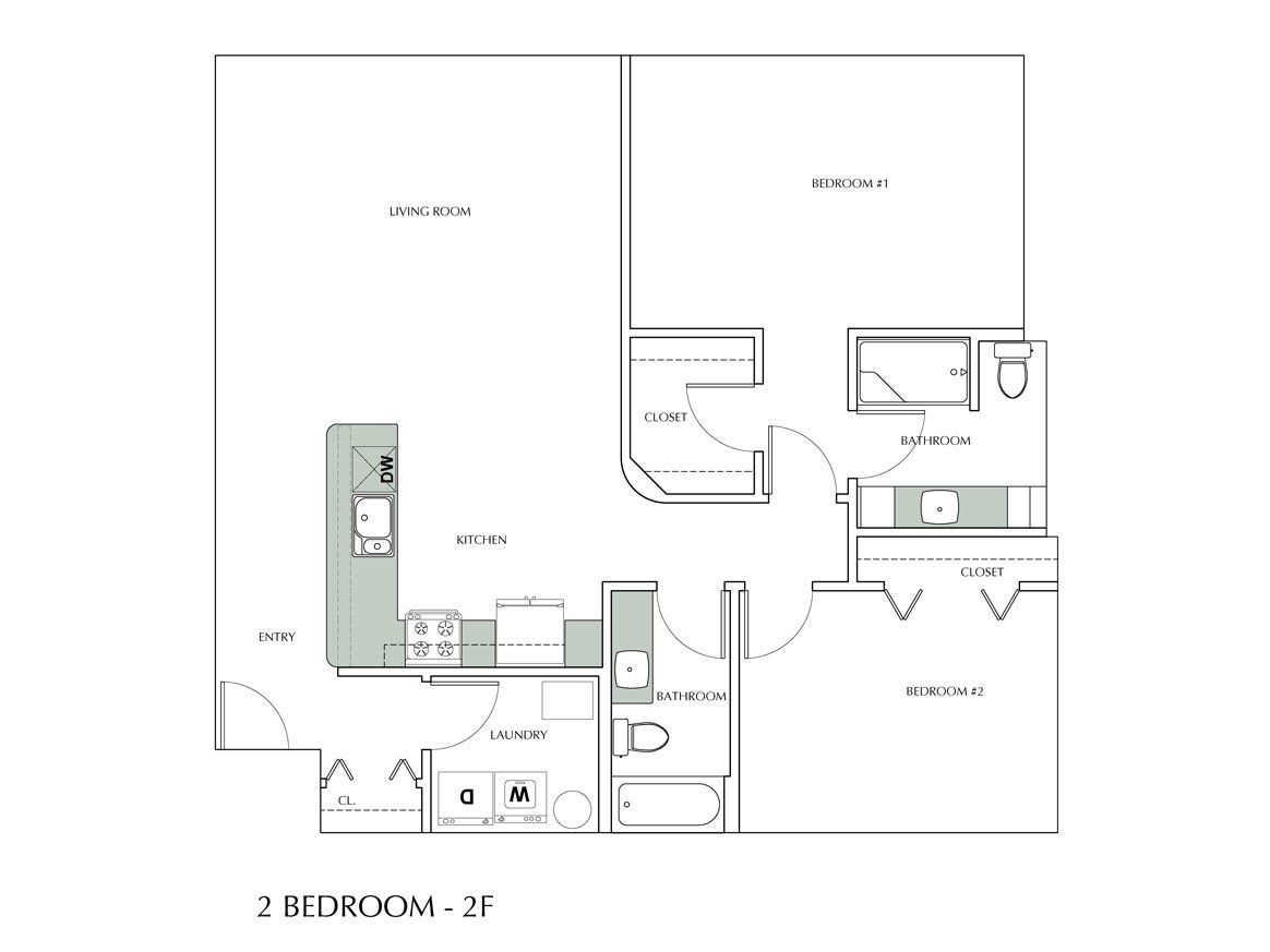 2 Bedroom 2F Floor Plan