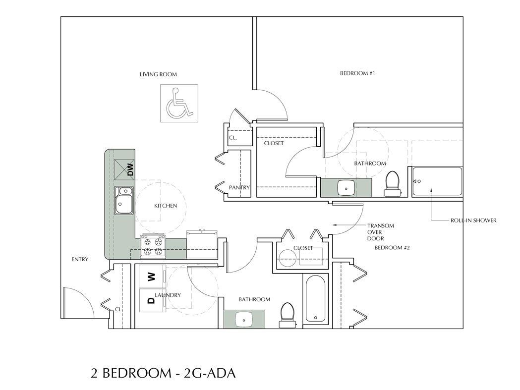 2 Bedroom 2G ADA compliant Floor Plan