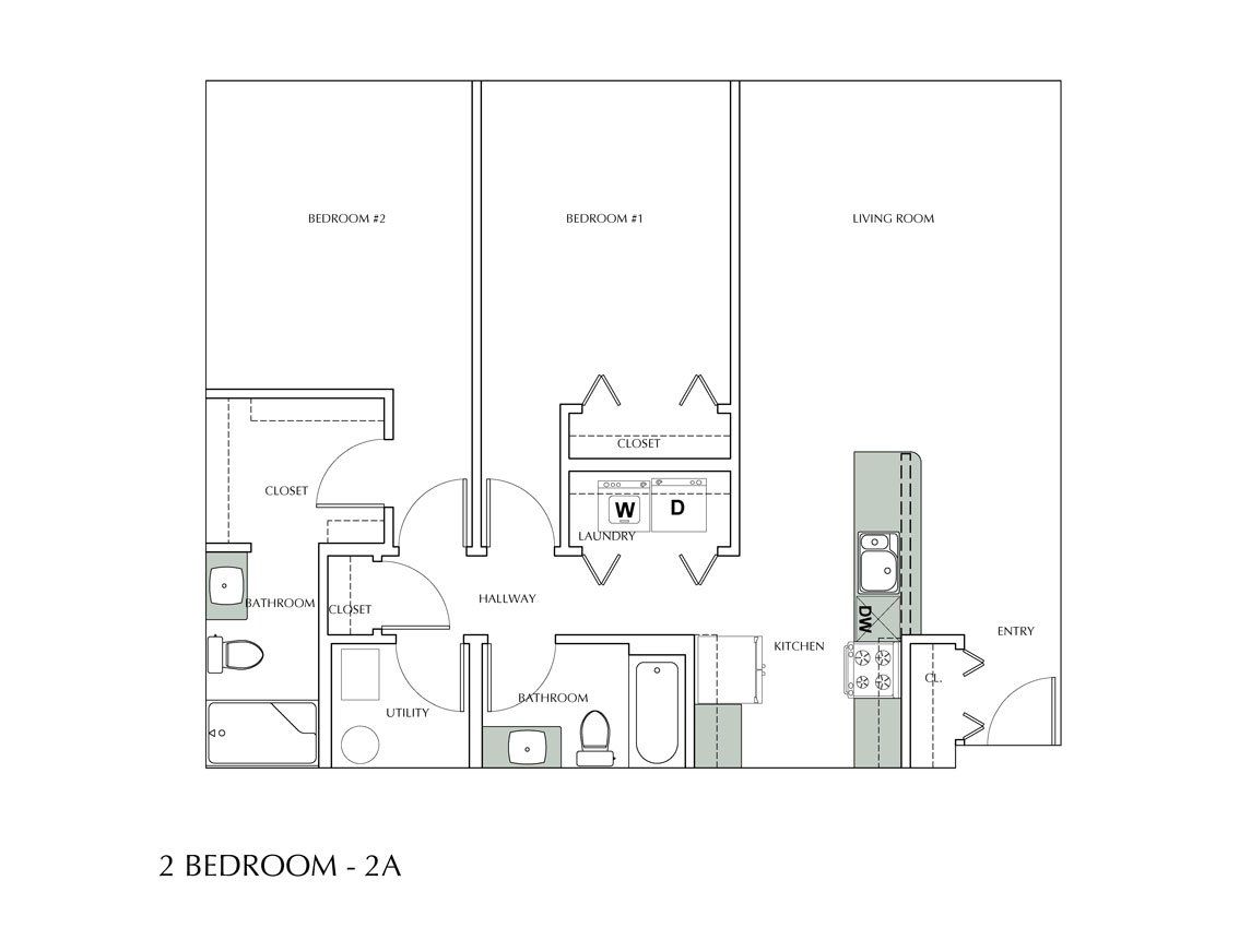 2 Bedroom 2A Floor Plan