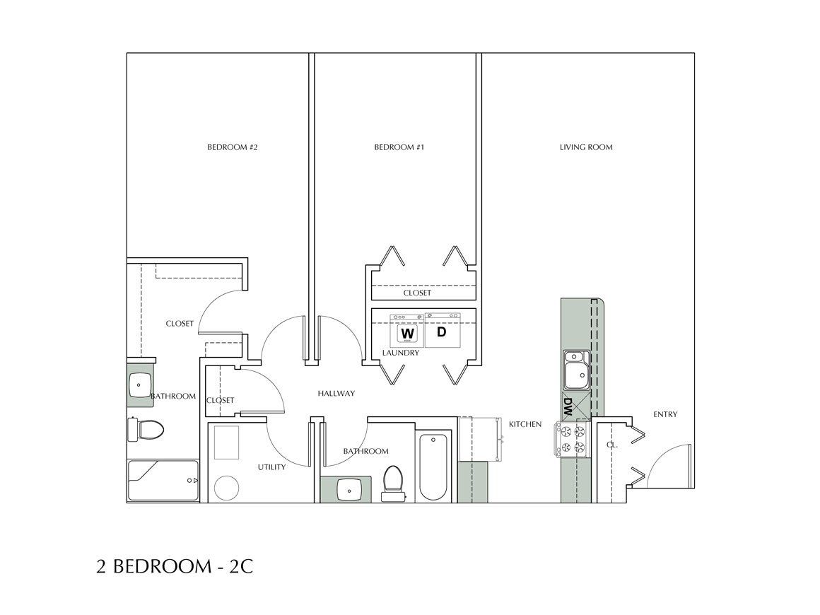 2 Bedroom 2C Floor Plan