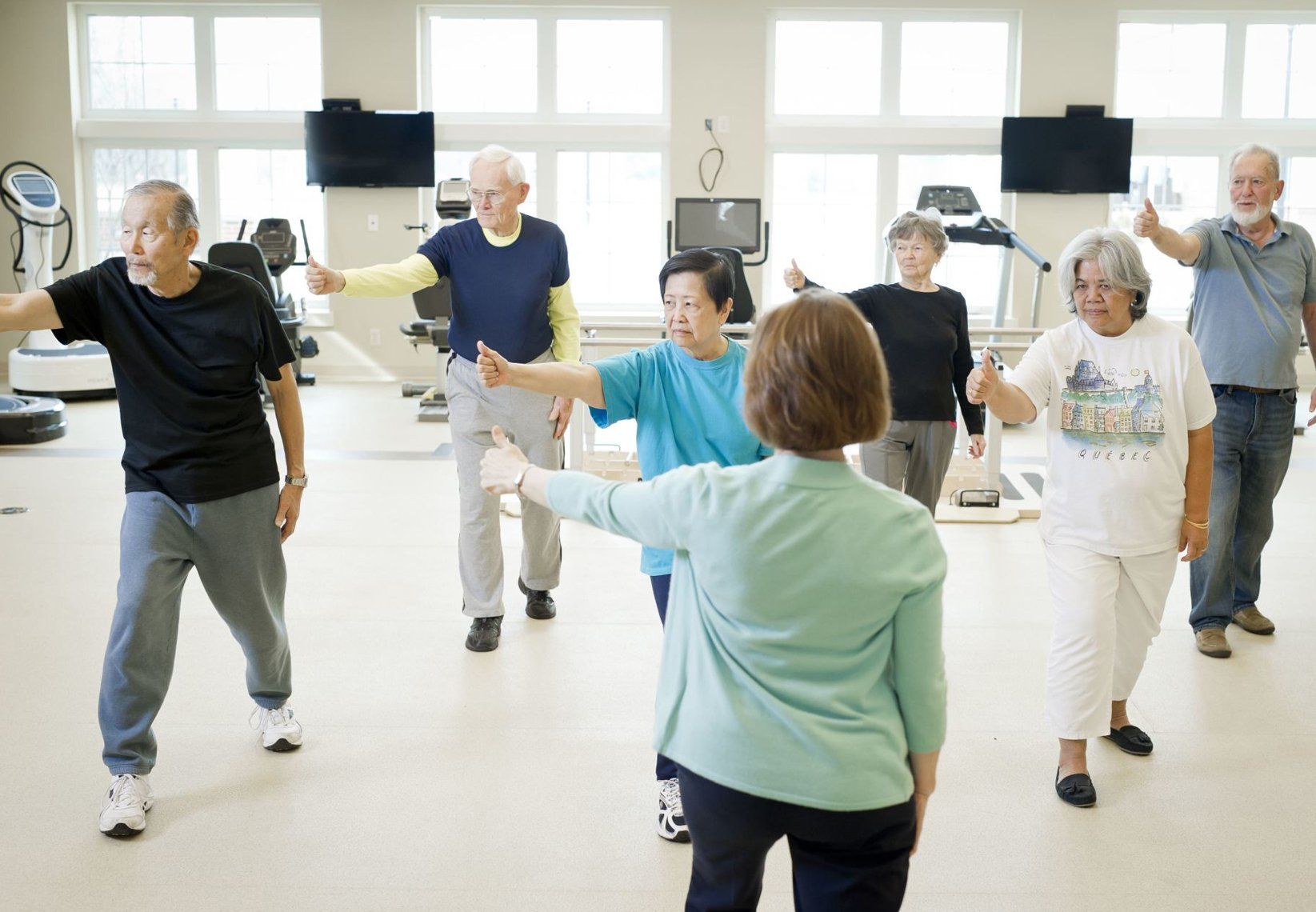 Geriatric Services — Senior Citizens Having Exercise Inside The Gym In Spring, MD