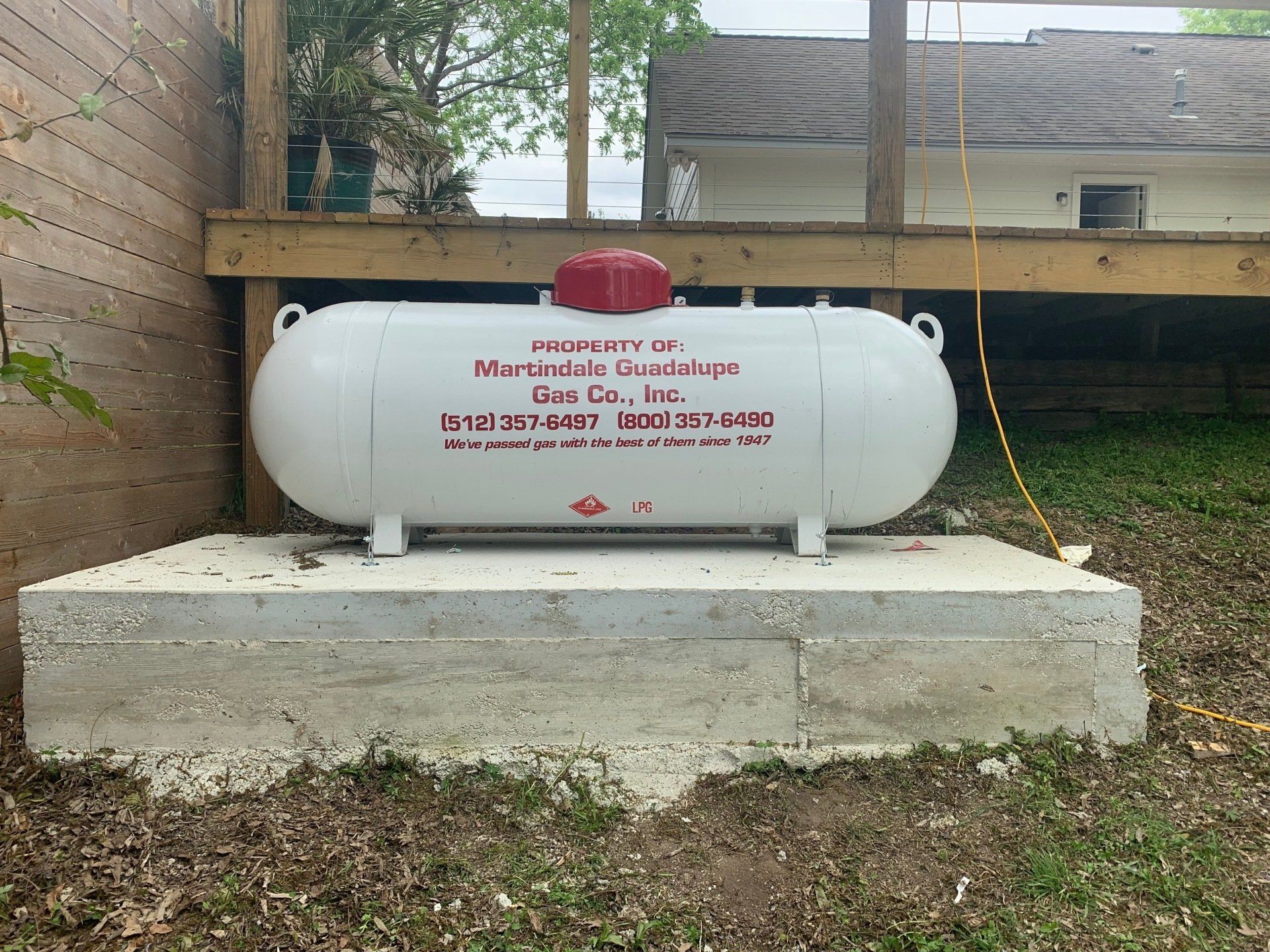 White Painted Cask | Martindale, TX | Martindale Guadalupe Gas Company