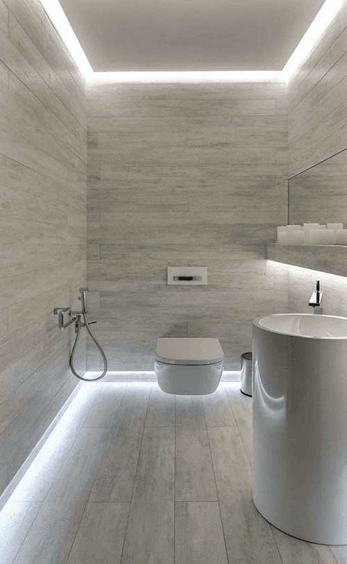 Bagno moderno con neon