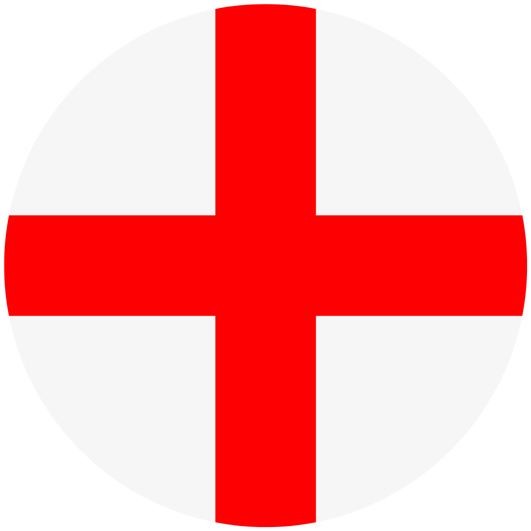 England flag: red cross on white circle.