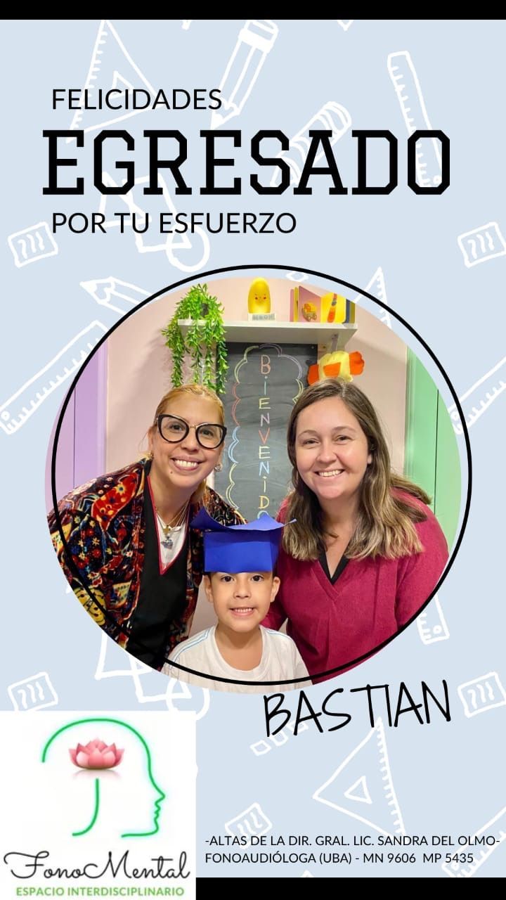 Congrats graduate. Two women and a child in a circle, text: 