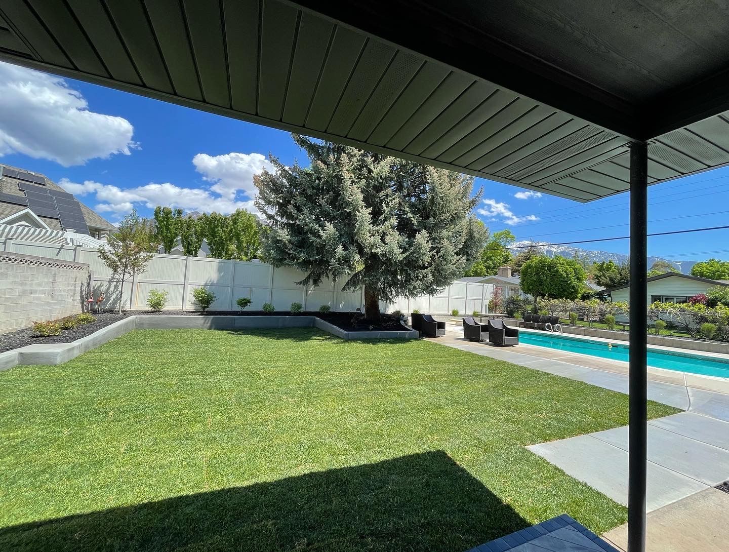 Swimming Pool in the Backyard of the House - South Jordan, UT – MD Property Maintenance & Landscaping