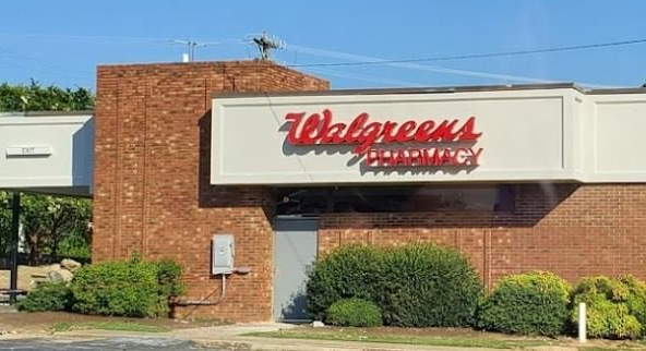 Exterior view of Walgreens retail store