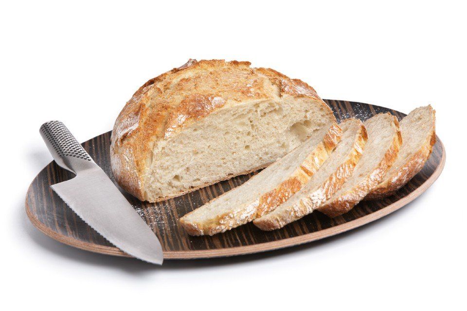 View of a sliced bread made from sourdough