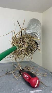 A bunch of hay and a screwdriver are on a table.