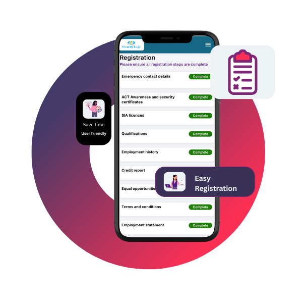 A cell phone with a purple and red circle around it.