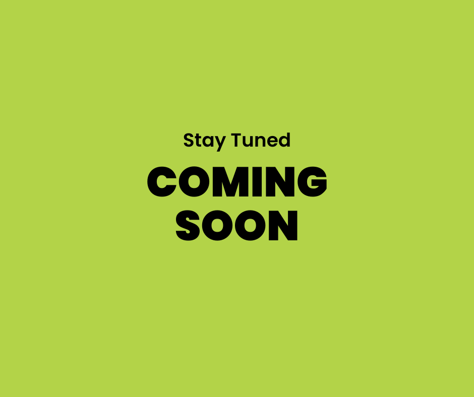 A green background with the words `` stay tuned coming soon '' on it.