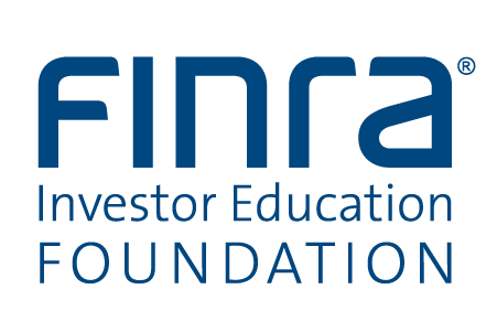 The finna investor education foundation logo is blue and white on a white background.