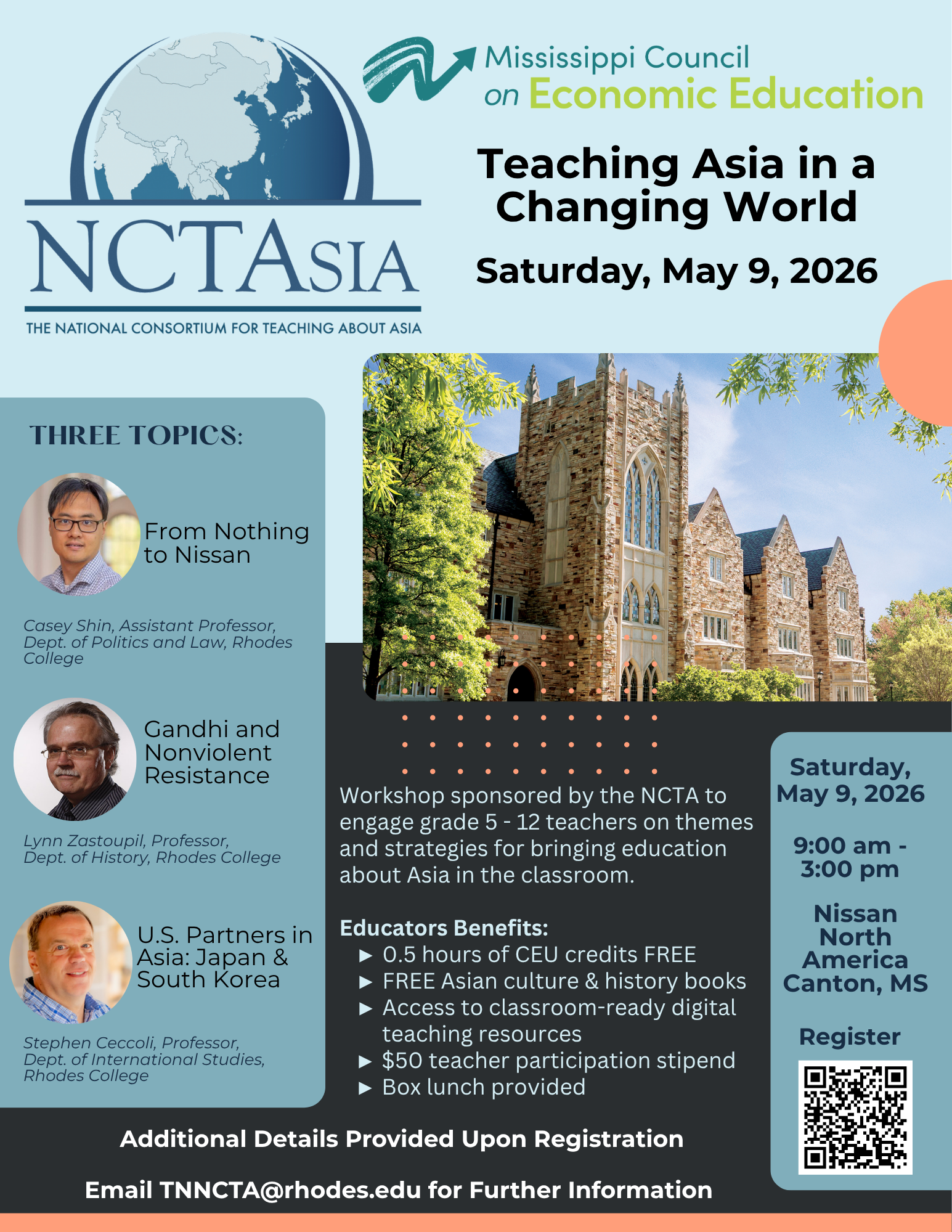 Flyer for Econiful webinars for K-12 teachers, Mississippi Council on Economic Education. Virtual, 4-5pm.