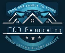 A logo for tgd remodeling where dreams become reality