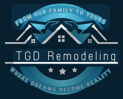 A logo for tgd remodeling where dreams become reality