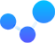 Three blue circles are connected to each other on a white background.