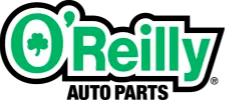 O'Reilly Auto Parts logo with a green shamrock and text on a white background.