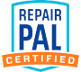 RepairPal Certified badge: blue and orange logo with text