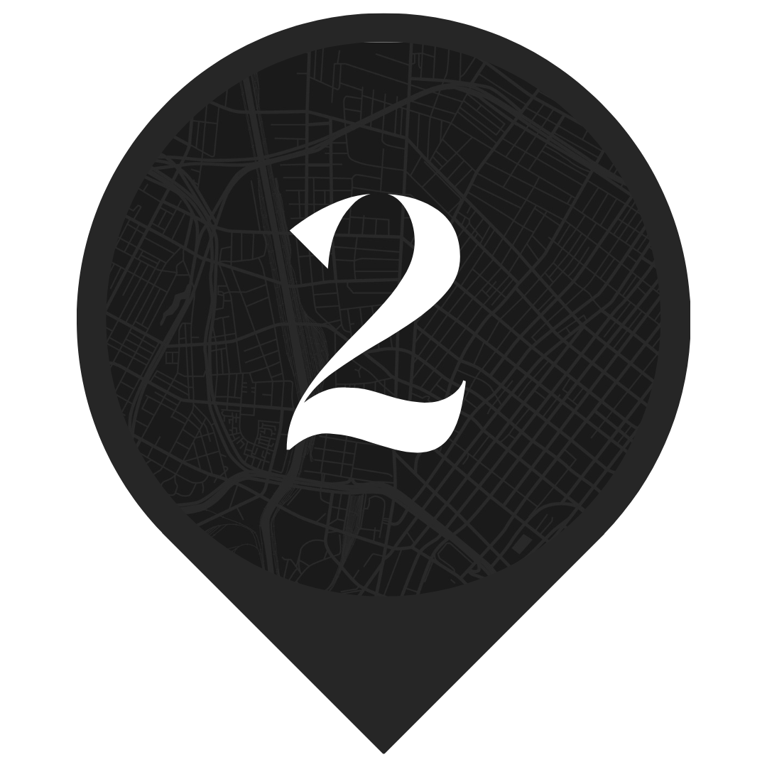 A map pin with the number 2 on it