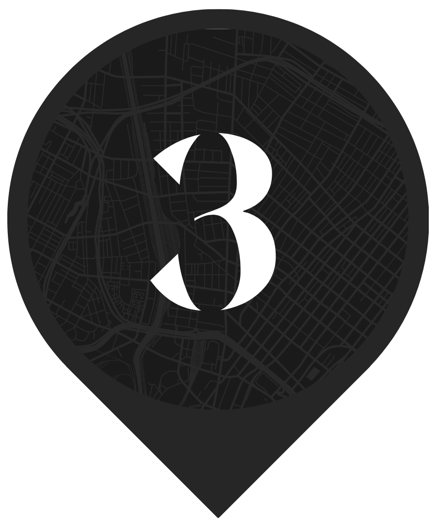 A map pin with the number 3 on it