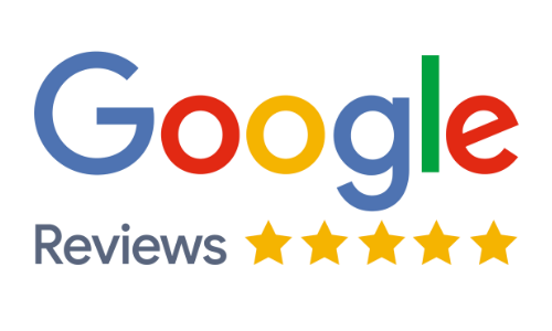 Google Reviews logo with five gold stars.