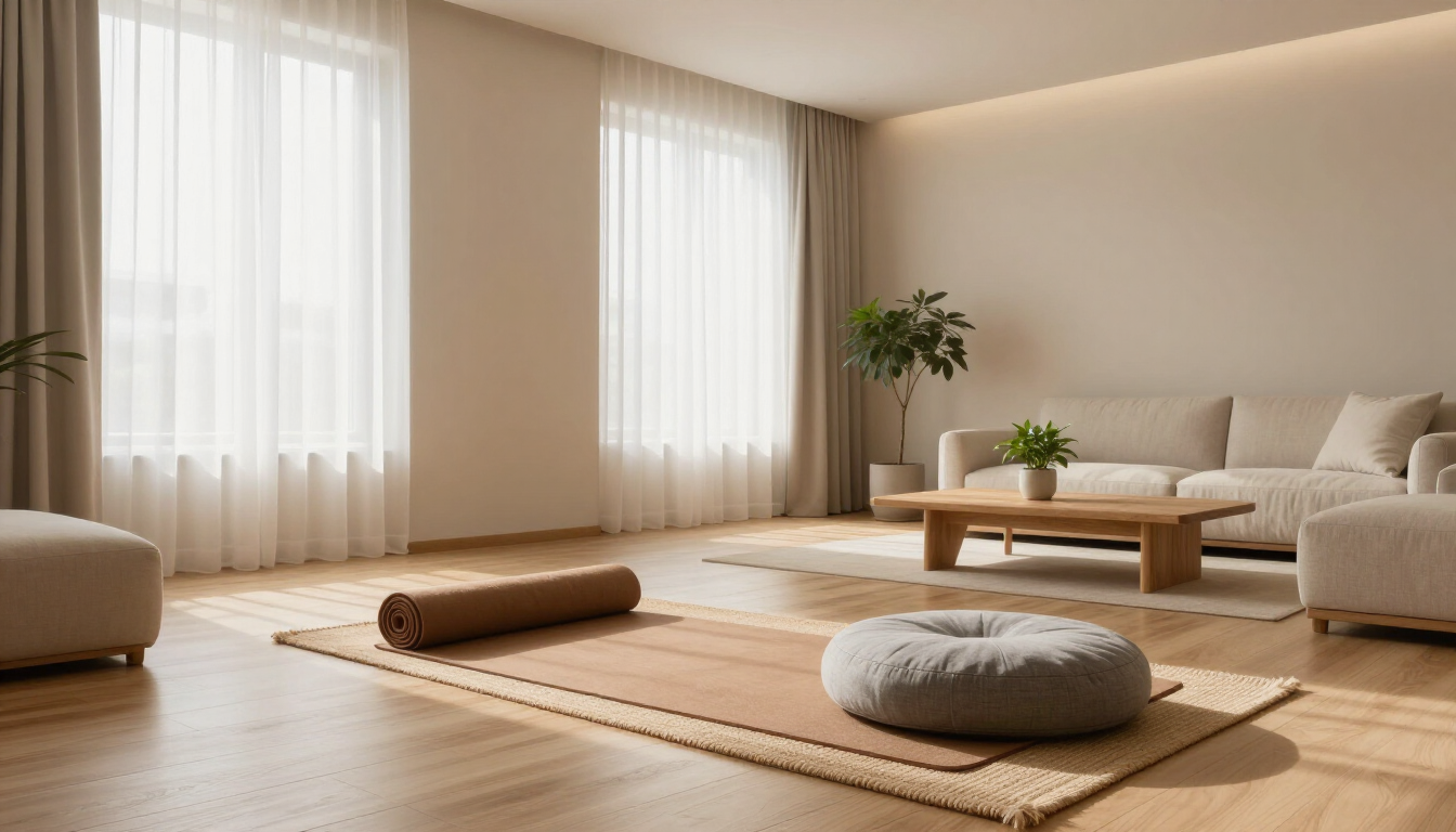 A peaceful indoor space representing the calm achieved through mindfulness and early anxiety recognition