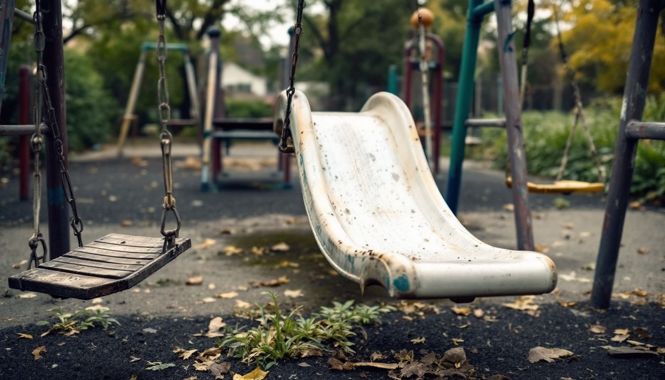 There is a slide and swings in the playground.