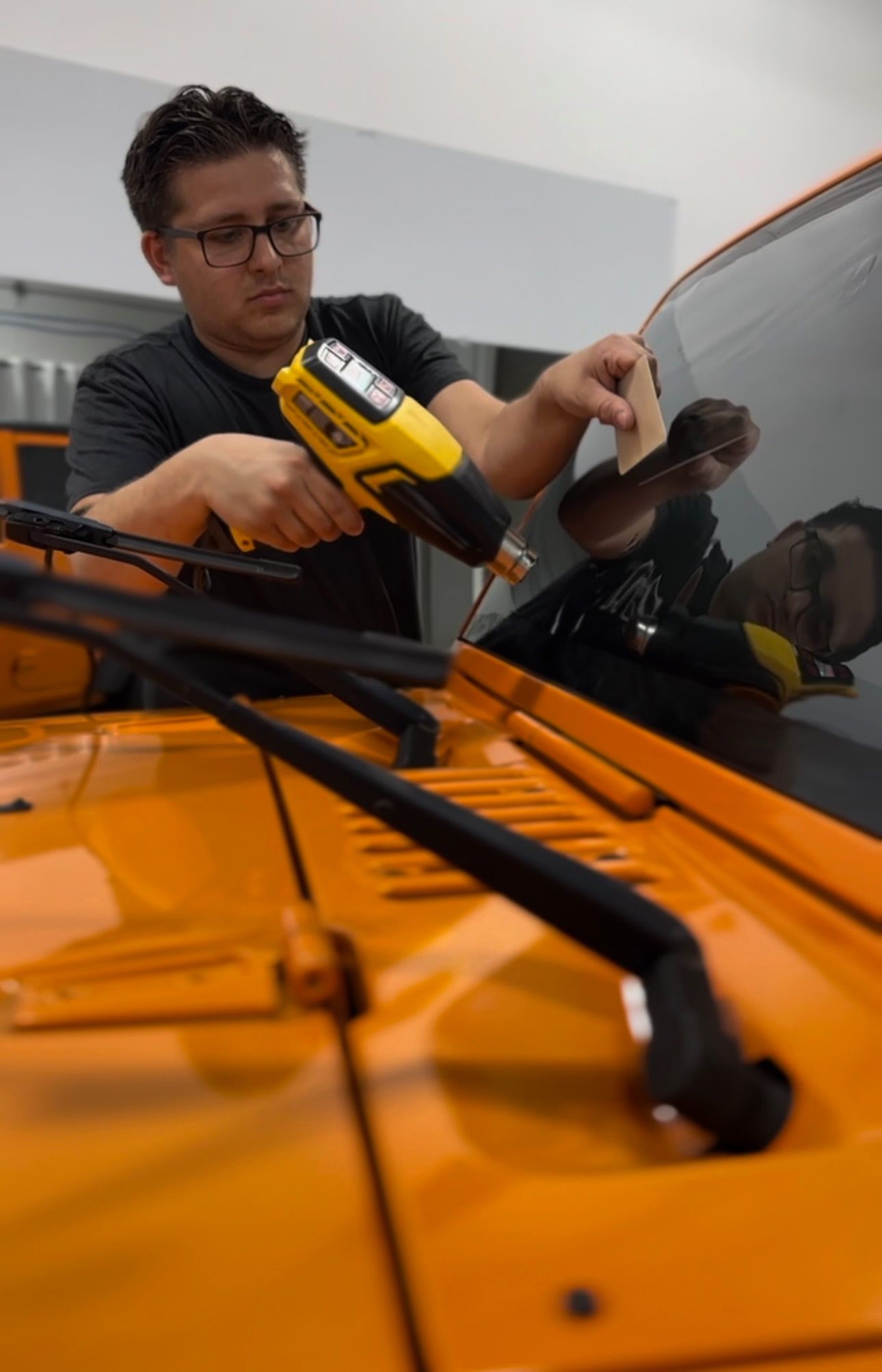 window tinting heat gun