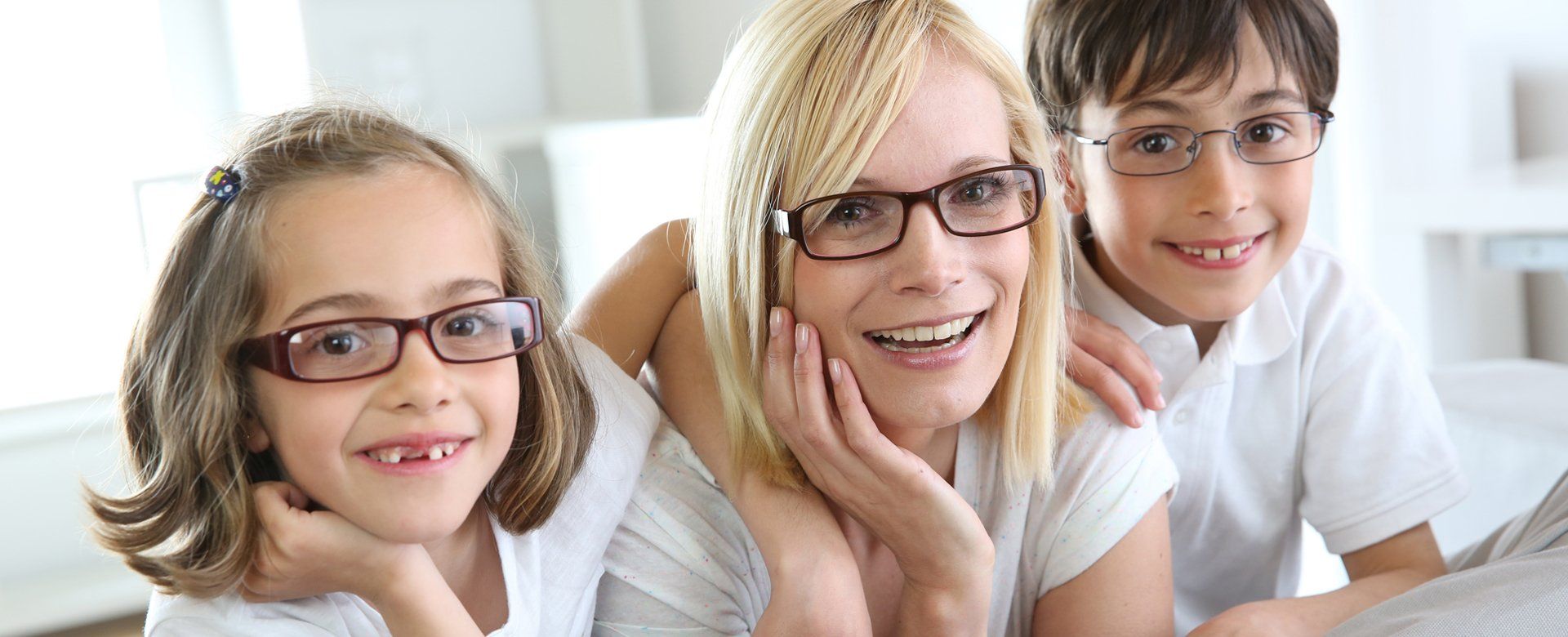 Family wearing specs