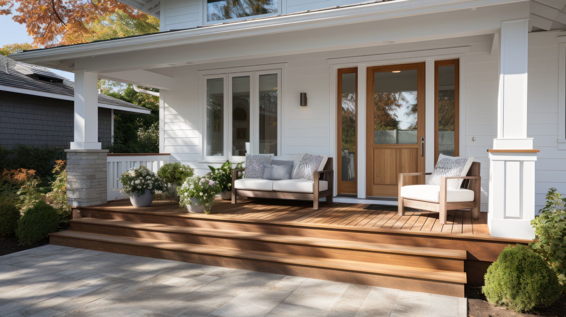 A stack of wooden boards sitting on top of each other on the ground.