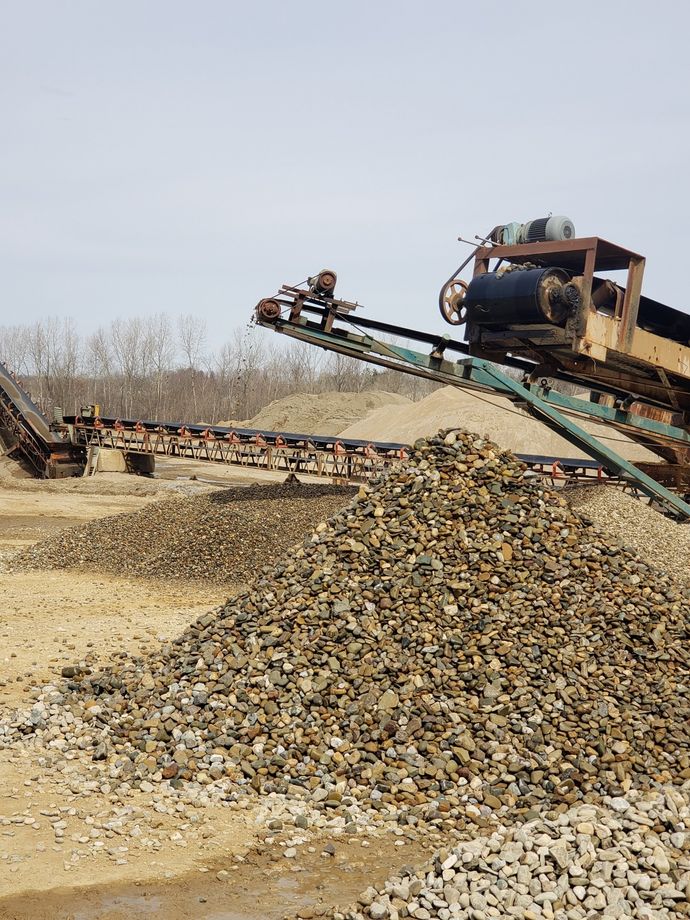 Construction Site Rocks and Sand Pile — Newark, OH — Newark Materials, LLCNewark, OH — Newark Materials, LLC