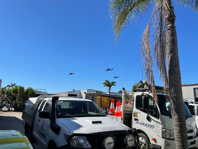 Heavy Vehicles Parked Near the Automotive Shop  — Dyna Automotive in Paget, QLD