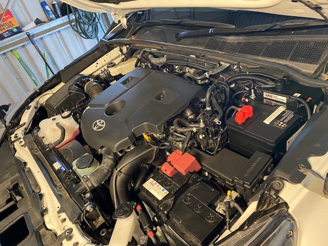 Car Engine Ready For Inspection — Dyna Automotive in Paget, QLD