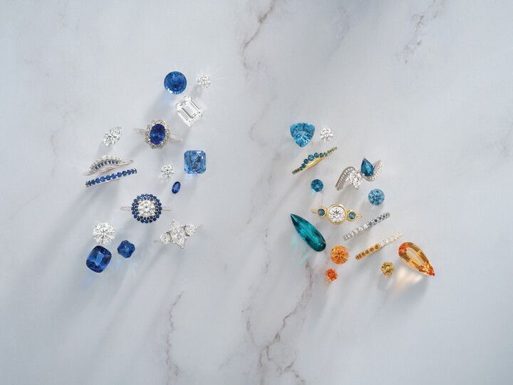 diamonds, gems, pearls