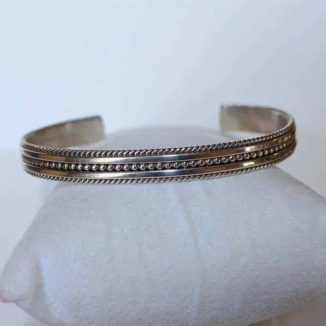 Sterling silver thin cuff