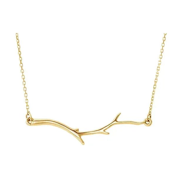 14kt antler necklace