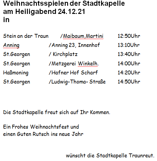 24.12. Wir spielen für Euch