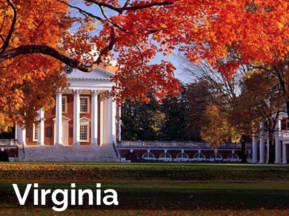 A picture of virginia with a large building in the background