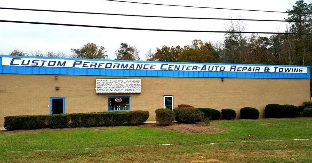 Our Auto Repair Shop Outside - Custom Performance Center Auto Repair & Towing
