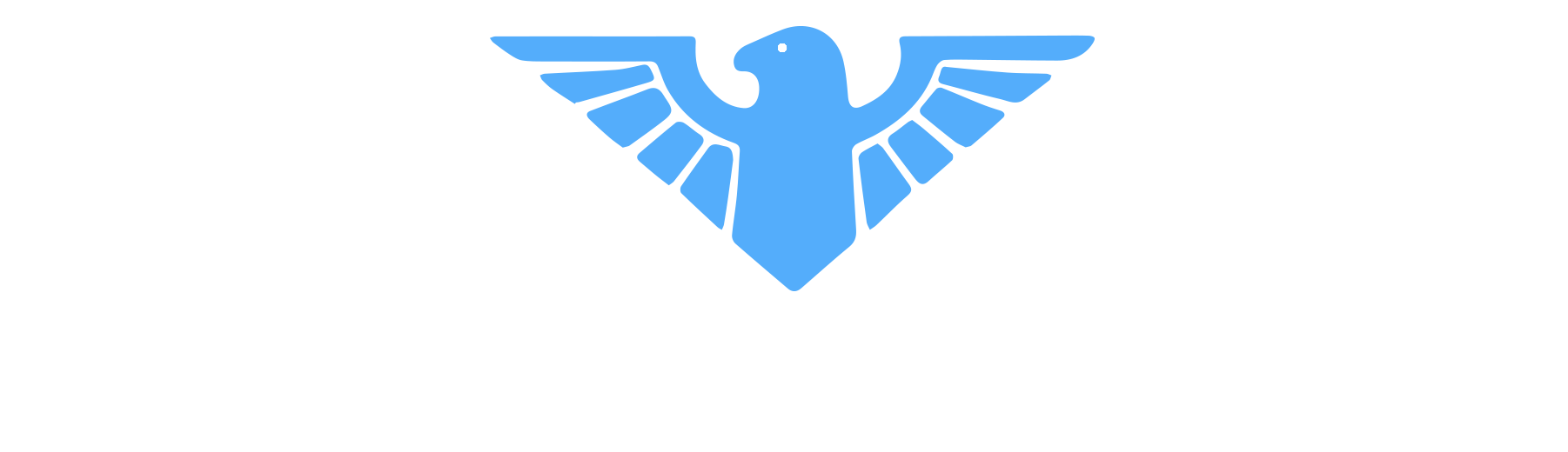 Blue eagle emblem on a white background.