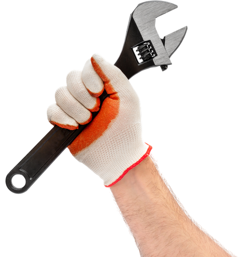 Hand Holding Wrench