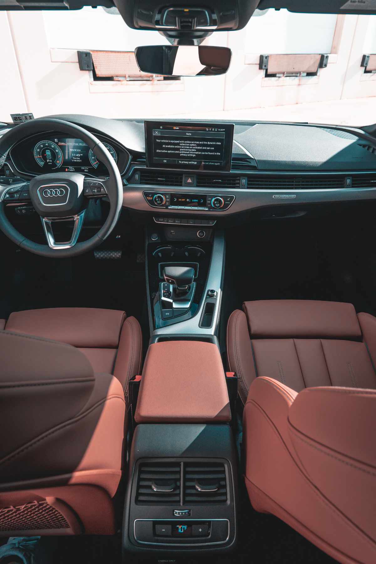 Audi with tan brown leather seats