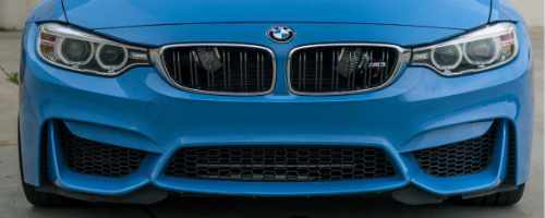 blue BMW front end and grille
