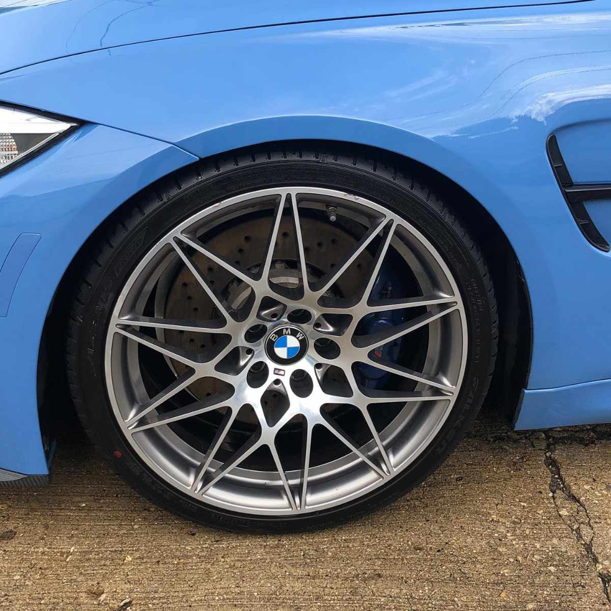 shiny silver BMW wheel
