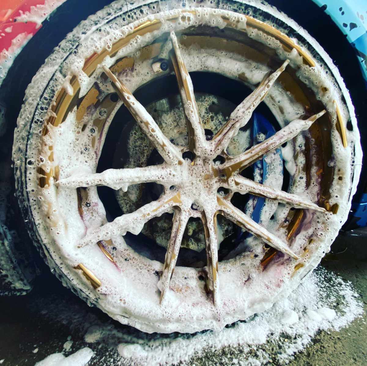 foamy BMW bronze wheel