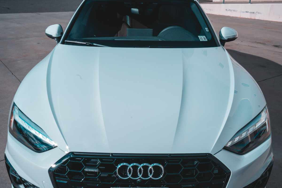 white Audi front end and grille