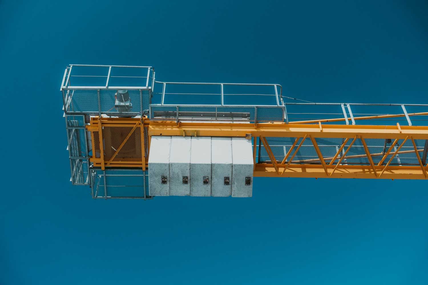 Yellow construction crane