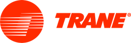 A trane logo with a red circle on a white background