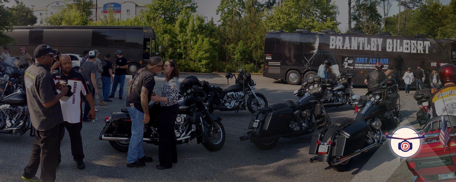 People at a motorcycle event