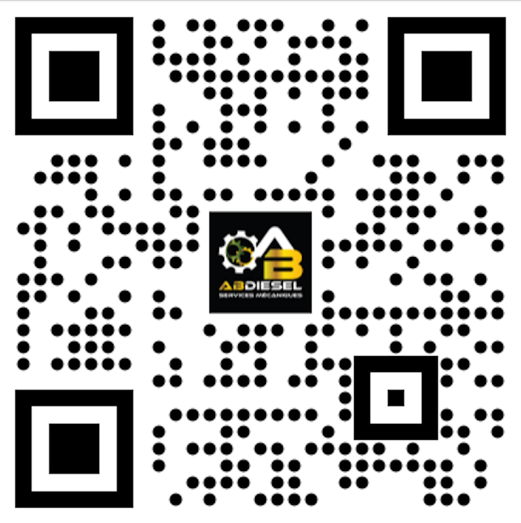 Code QR avec le logo « AB Diesel » au centre.